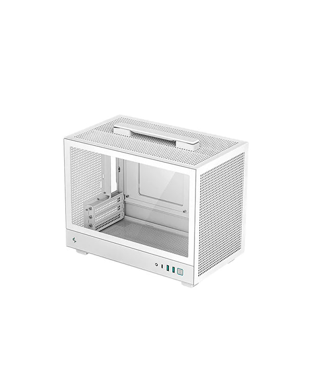 DeepCool CH160 Portable High Airflow Mini-ITX Computer Case Mini-Tower Gaming Cabinet - White