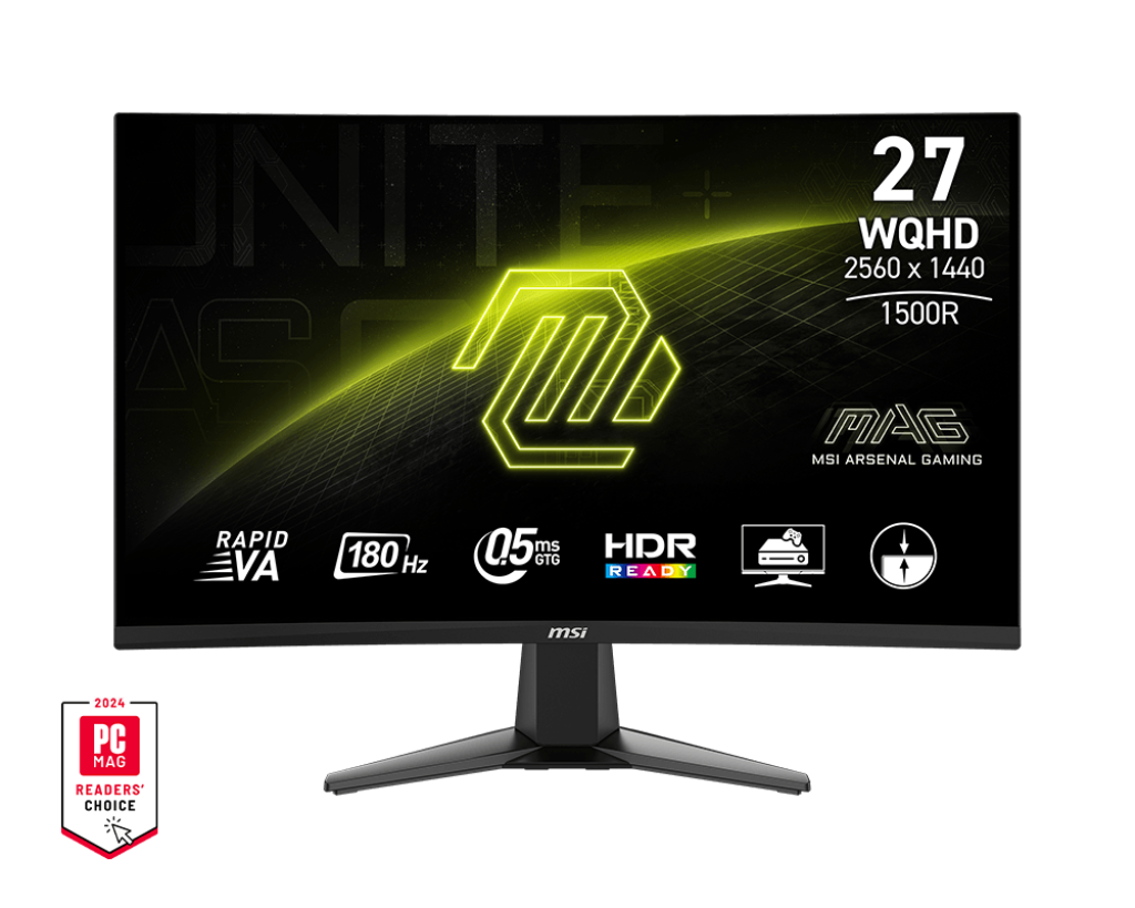 MSI MAG 27CQ6F 27" 2K WQHD 180Hz 0.5ms VA Curved Gaming Monitor