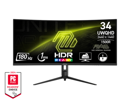 MSI MAG 342CQR E2 34" 2K UWQHD 180Hz 1ms Curved Gaming Monitor