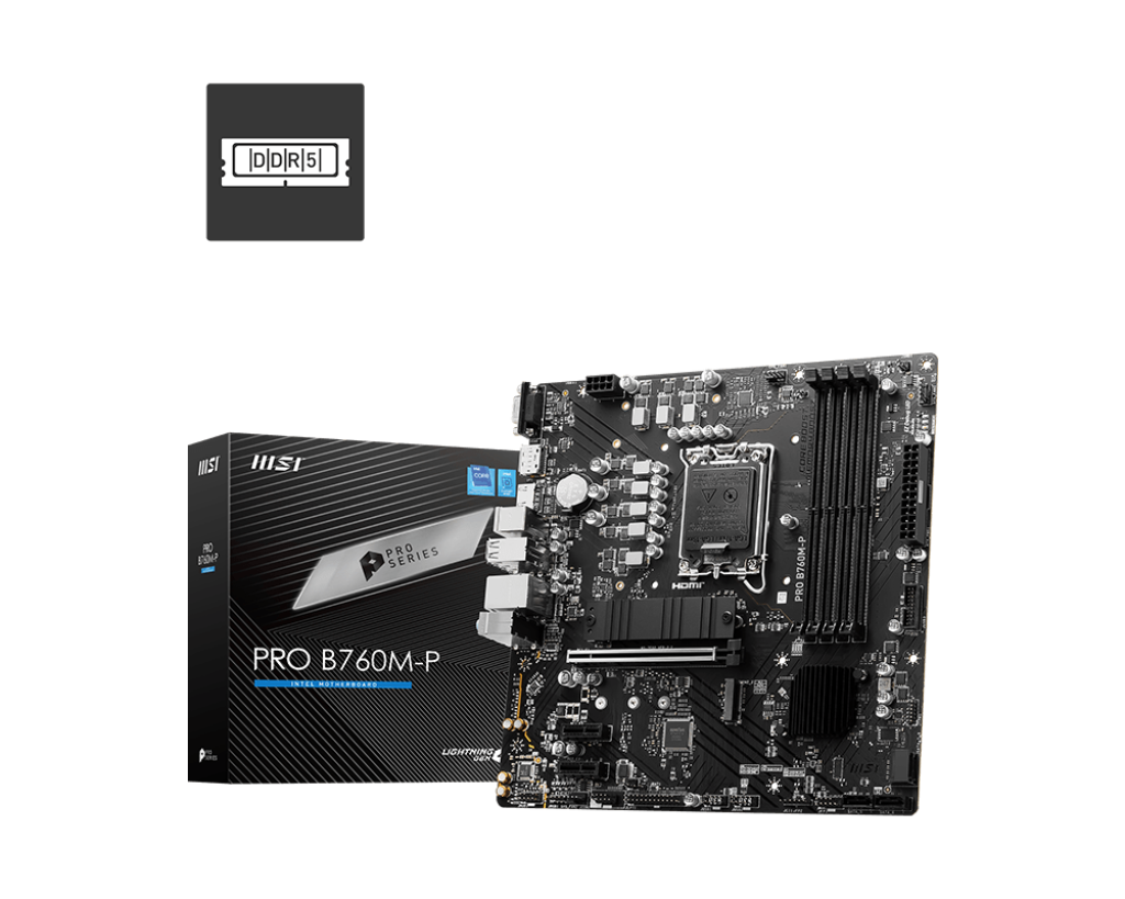 MSI PRO B760M-P DDR5 Intel LGA 1700 Socket Micro-ATX Motherboard