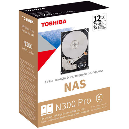 Toshiba N300 Pro 12TB 3.5" SATA 6Gb/s 7200RPM NAS Internal Hard Disk Drive