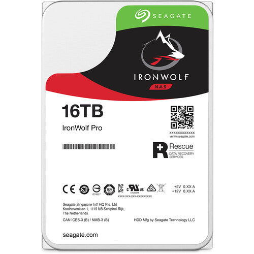 Seagate IronWolf Pro 16TB 7200 RPM 3.5" SATA 6Gb/s Enterprise NAS Internal Hard Drive