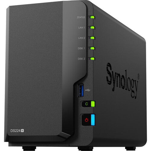 Synology DiskStation DS224+ 2-Bay Network Attached Storage Enclosure - Black