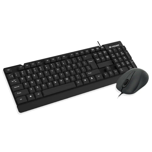 Lapcare E9 USB Wired USB 2.0 Keyboard and 1000DPI Optical Mouse Combo - Black