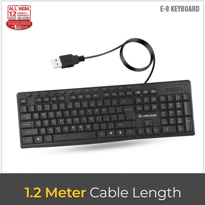 [Repacked]Lapcare E9 117 Keys USB Ergonomic Multimedia Wired Keyboard