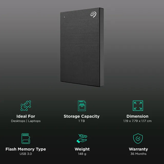 SEAGATE OneTouch 1TB USB 3.0 External Hard Disk Drive (Universal Compatibility)