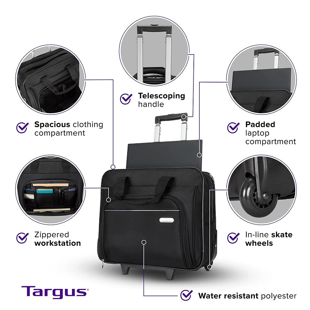 Targus TBR003 16-inch Rolling Laptop Case (Black)