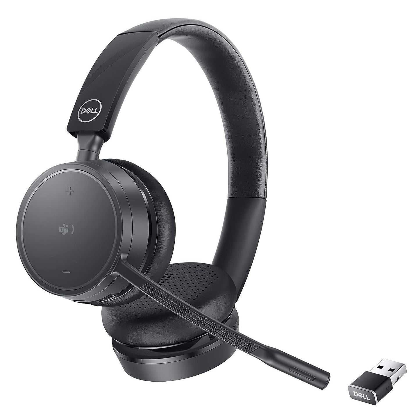 Dell WL5022 Pro Wireless Leatherette Headband Active Noise Cancellation Headset with Microphone - Black