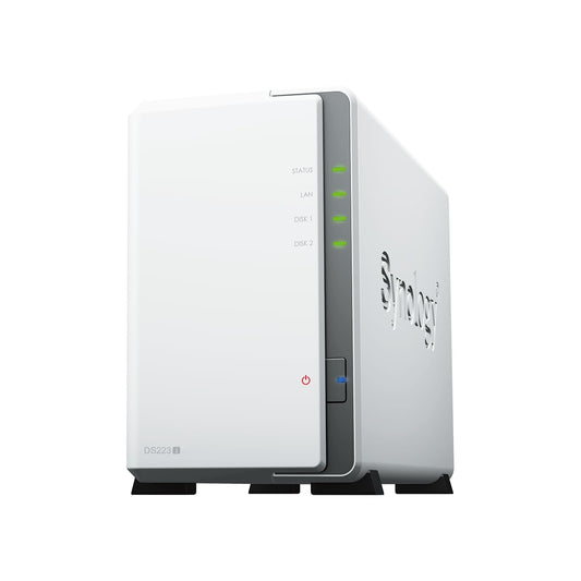 Synology DiskStation DS223J 2-Bay Network Attached Storage Enclosure Drive - White