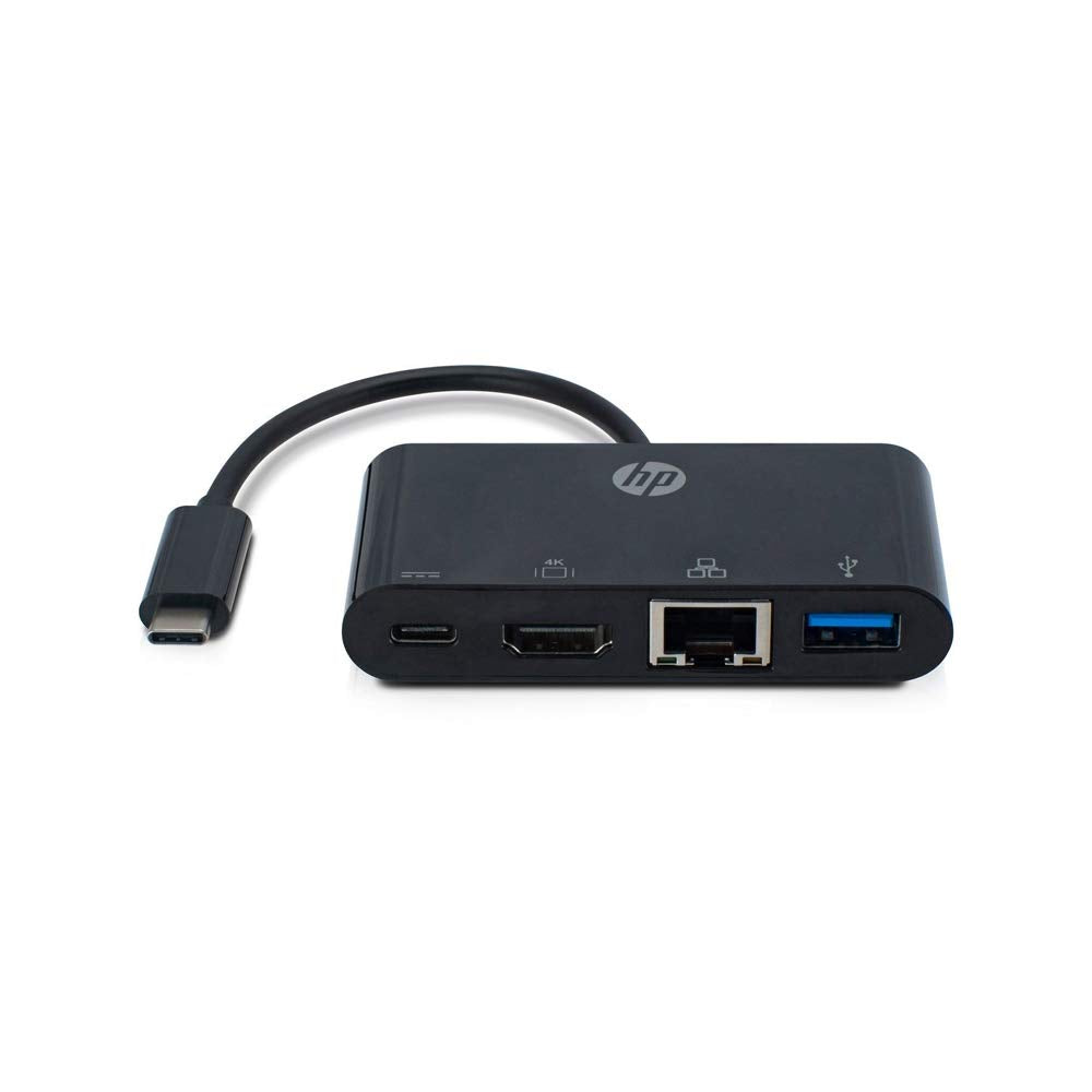 HP USB-C Multi Port Hub with USB-C VGA USB 3.0 and Gigabit Ethernet Ports