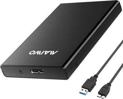 MAIWO 2.5” USB 3.0 SATA External Hard Drive Enclosure - Black