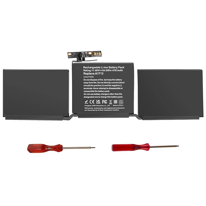 Apple A1708 Original OEM 54.5Whr 4781mAh 11.4V 6 Cell Laptop Battery for MacBook Models