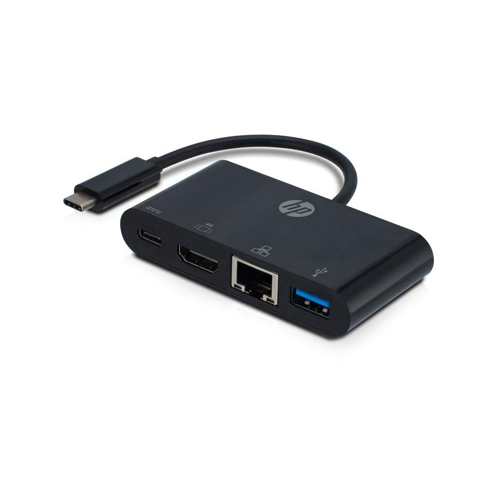 HP USB-C Multi Port Hub with USB-C VGA USB 3.0 and Gigabit Ethernet Ports