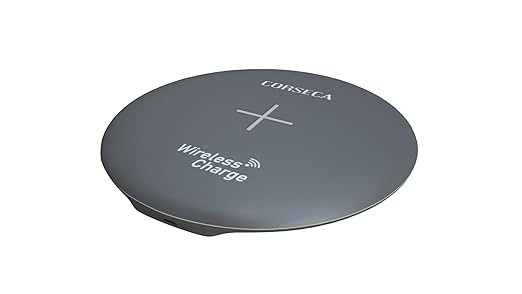 CORSECA Power Pie Qi Certified Wireless Charging Pad for iOS & Android - Gray