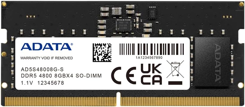 ADATA 8GB DDR5 RAM 4800MHz CL40 SO-DIMM Laptop Memory