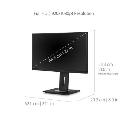 ViewSonic VG2755 27” 60Hz 1080p FHD IPS Panel USB Type-C Business Monitor with Speakers