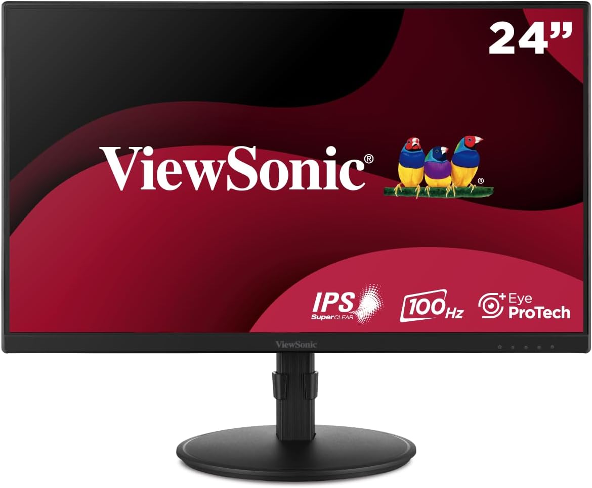 ViewSonic VA2408-HDJ 24" 100Hz 1080p FHD SuperClear IPS Panel Anti-Glare Monitor