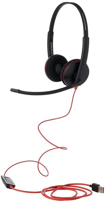 Plantronics Blackwire C3220 USB-A Stereo Wired Headset with Noise Canceling Boom Microphone