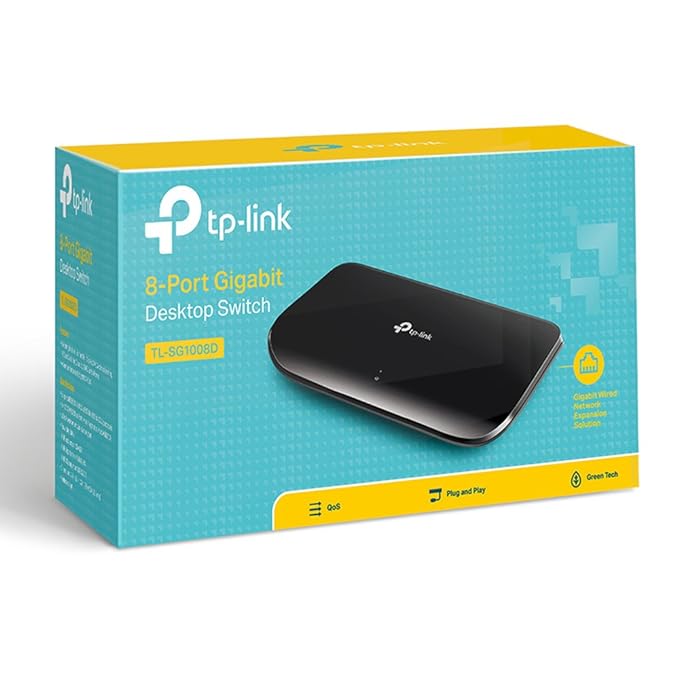 TP-Link 8 Port Gigabit Ethernet Network Switch Hub | Plug and Play | Desktop or Wall-Mount | Plastic Case Ethernet Splitter | Fanless | Traffic Optimization