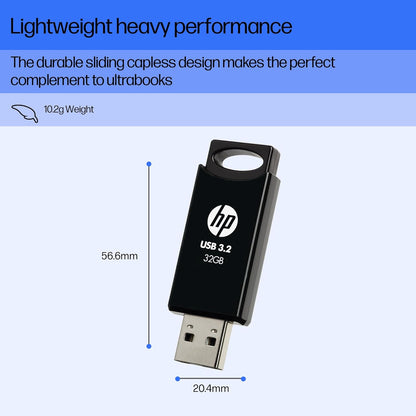 HP 712W 32GB USB 3.2 Flash Drive-Black