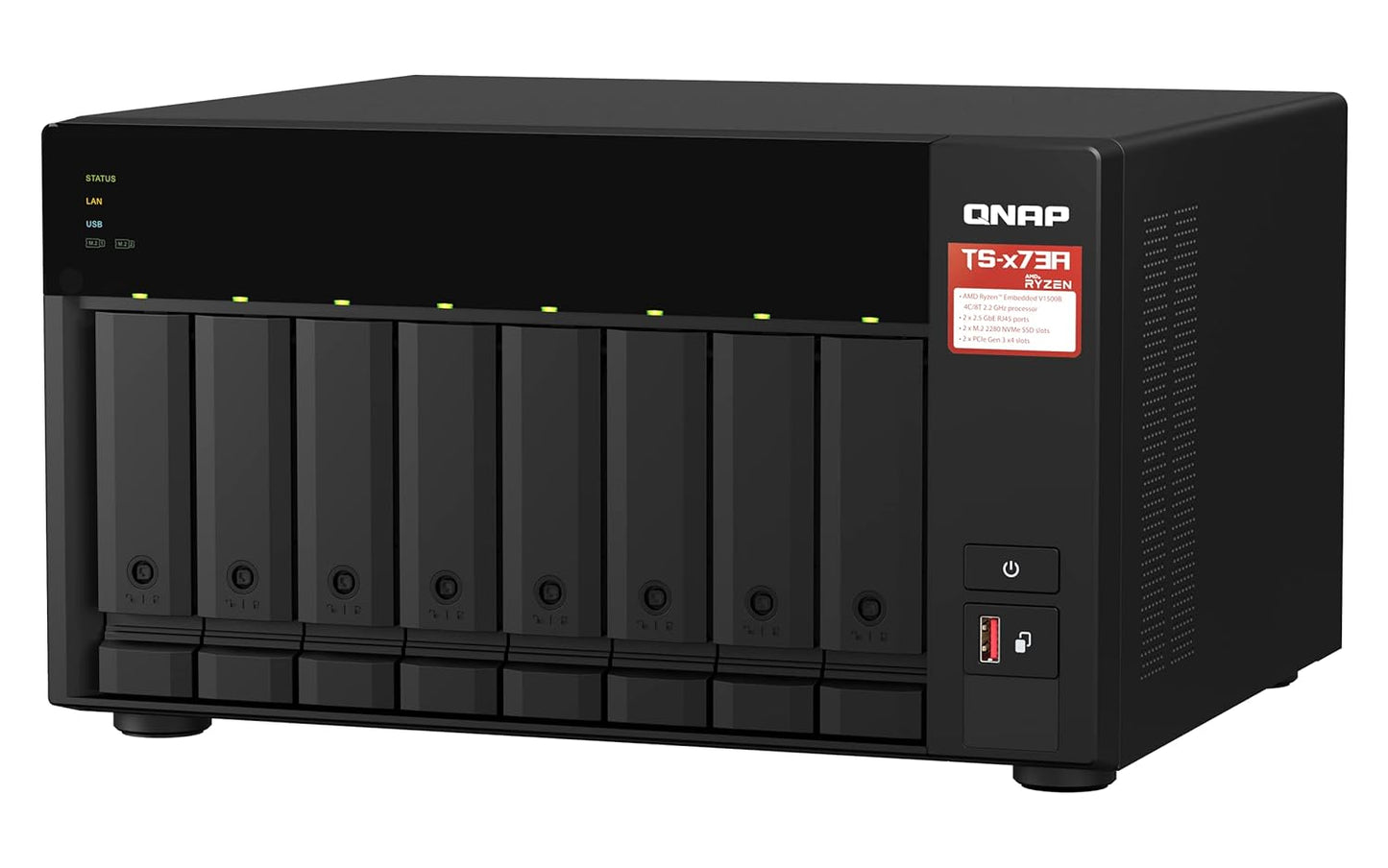 QNAP TS-873A-8G Quad Core 8 Bay Desktop Network Attached Storage Enclosure - Black