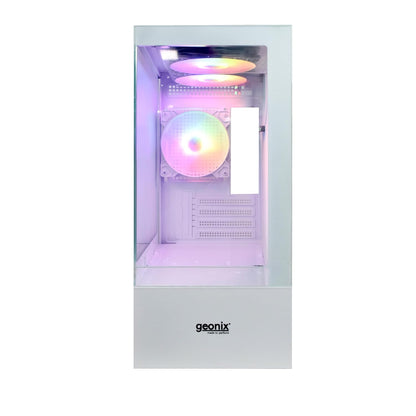 Geonix X30 3 RGB Fans Tempered Glass Panel ATX Cabinet/Computer Case - White