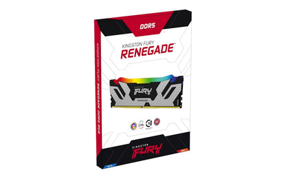 Kingston Fury Renegade RGB 64GB (2x32GB) DDR5 6000MHz CL32 DIMM Desktop Gaming Memory - Silver/Black