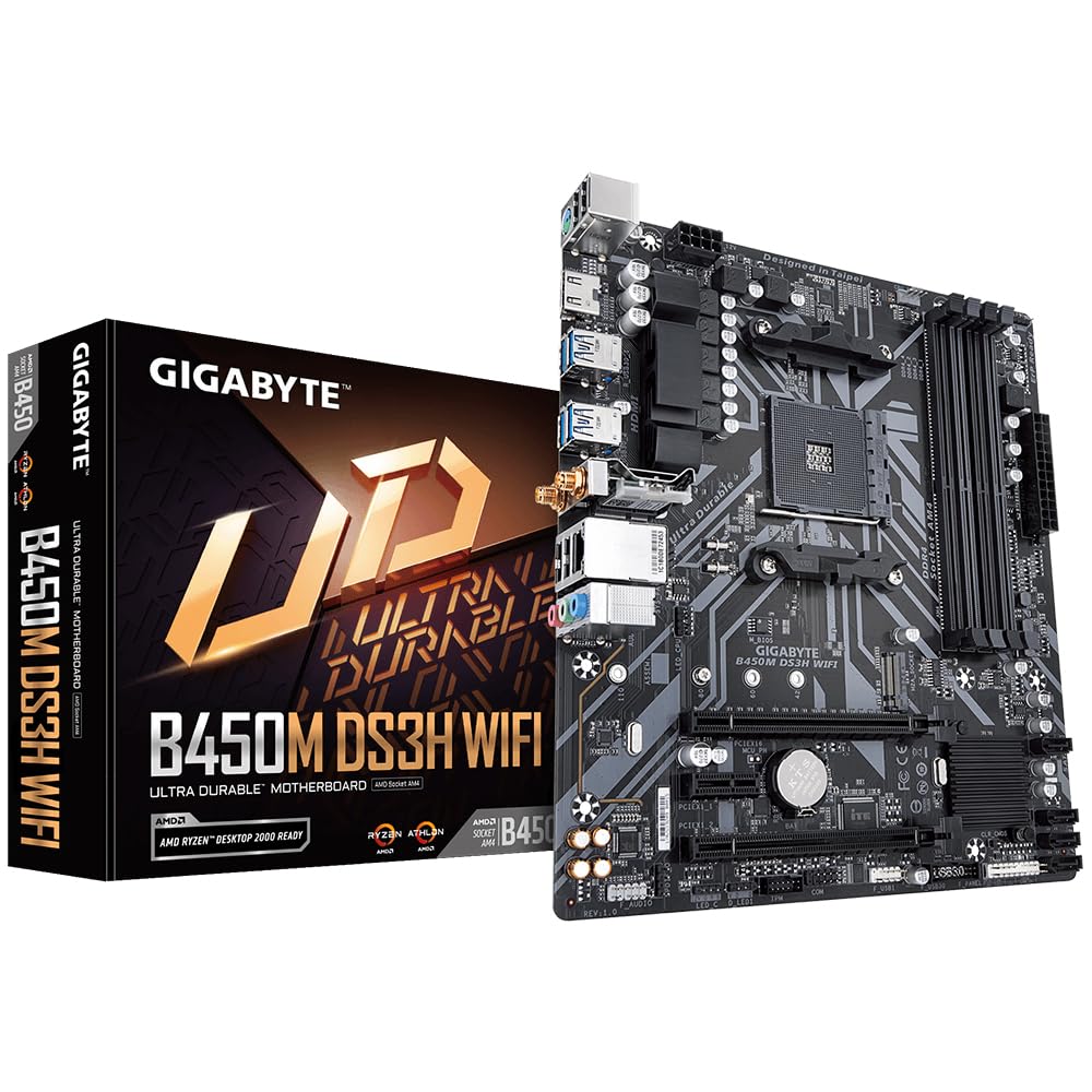 GIGABYTE B450M DS3H WIFI DS3H Ultra Durable AMD AM4 Micro ATX DDR4 Motherboard