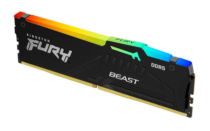 Kingston Fury Beast RGB 32GB DDR5 RAM 6000MHz CL40 UDIMM Desktop Memory - Black