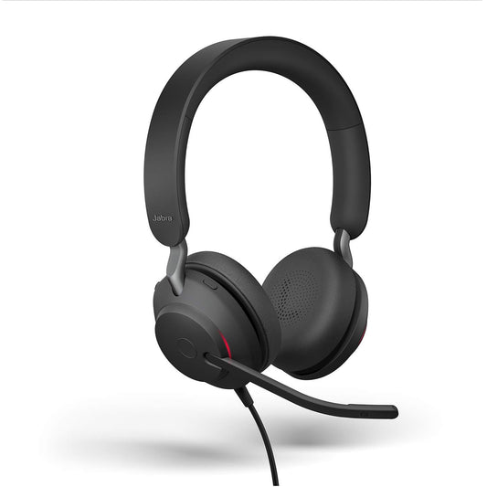 JABRA EVOLVE2 40 UC USB A Noise Isolation Stereo On Ear Wired Headset with Mic - Black