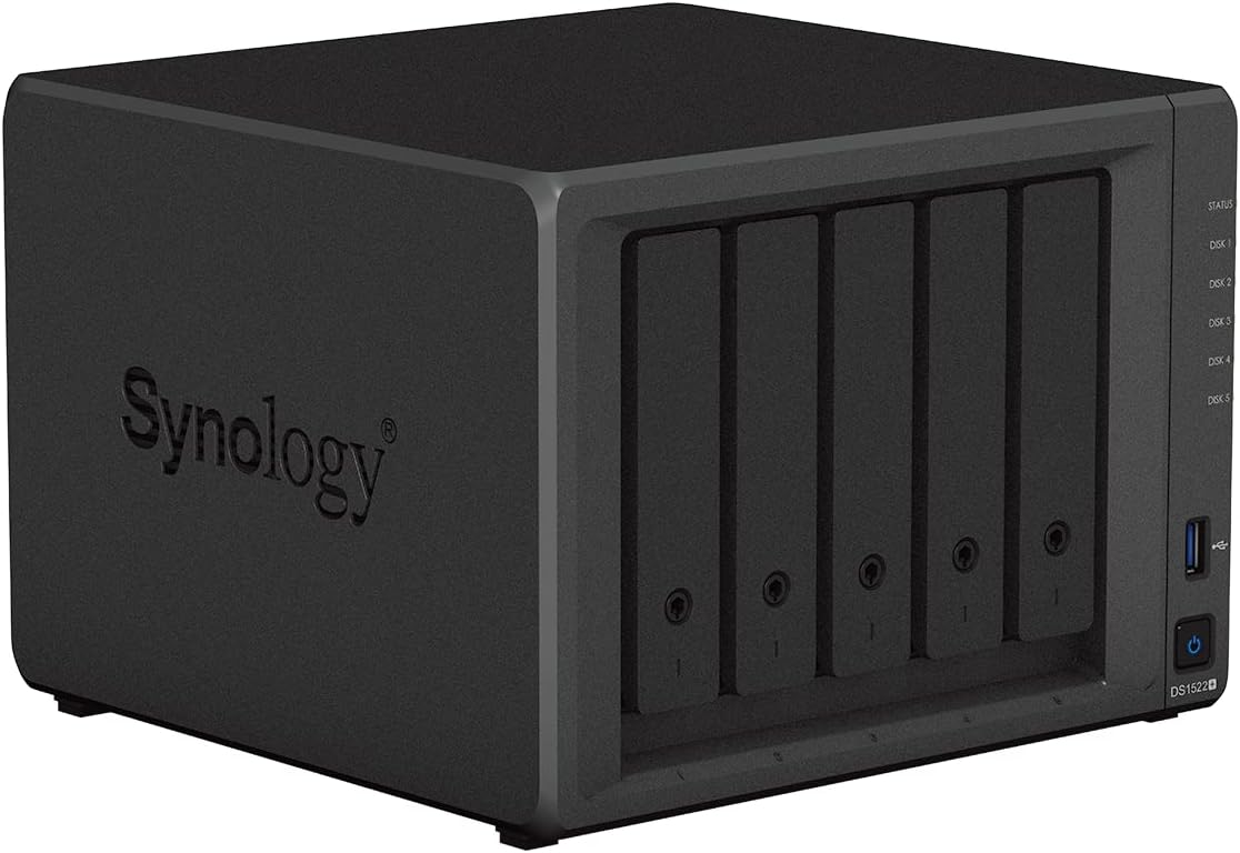 Synology DiskStation DS1522+ 5-Bay Network Attached Storage Enclosure - Black