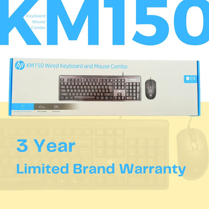 HP KM150 Wired Keyboard and Mouse Combo Full-Size Keyboard