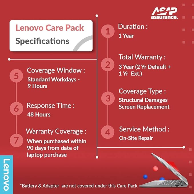 Lenovo 1 Year Additional Warranty Pack for IdeaPad Halo Laptops (NOT A LAPTOP)