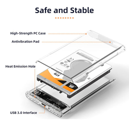 MAIWO 2.5" SATA SSD/HDD Tool-Free USB C to SATA External Hard Drive Enclosure