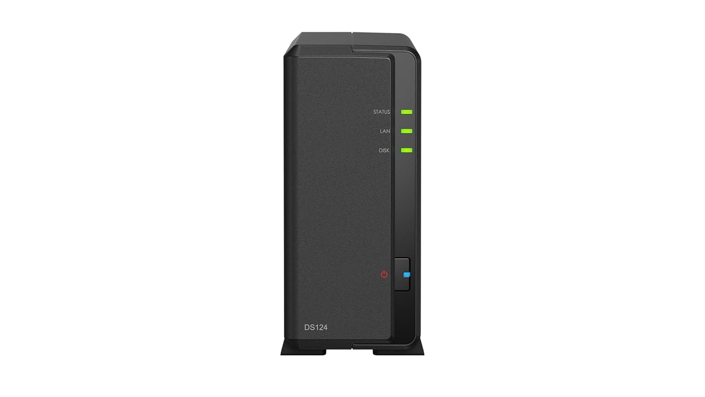 Synology DiskStation DS124 1-Bay Network Attached Storage Drive with Synology Cloud Sync - Black