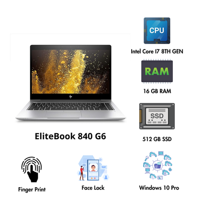 (Refurbished) HP EliteBook 840 G6 14" Privacy TouchScreen Laptop Intel Core i7 8th Gen 16GB RAM 512GB SSD Win 10 Pro