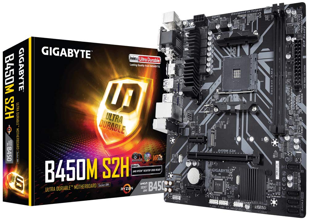 GIGABYTE B450M S2H V2 AMD AM4 Ultra Durable M-ATX DDR4 Motherboard
