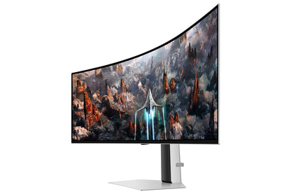 Samsung Odyssey G9 49" 240Hz 1440p Dual QHD OLED Panel HDR10 Ultrawide Curved Gaming Monitor with Speakers - Silver