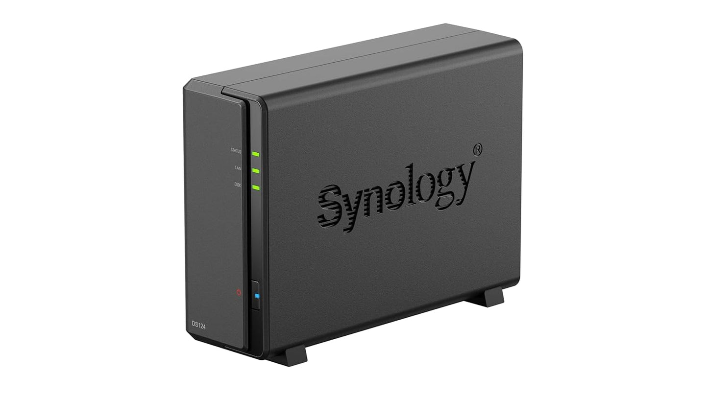 Synology DiskStation DS124 1-Bay Network Attached Storage Drive with Synology Cloud Sync - Black