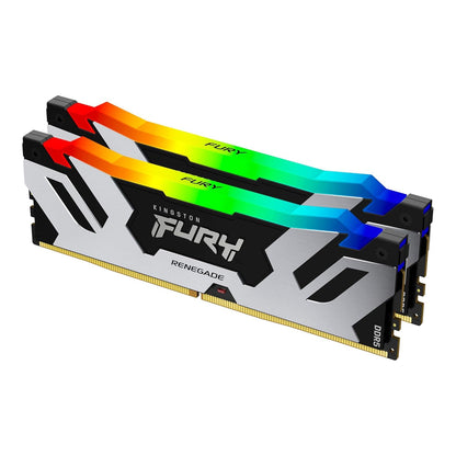 Kingston Fury Renegade RGB 64GB (2x32GB) DDR5 6000MHz CL32 DIMM Desktop Gaming Memory - Silver/Black