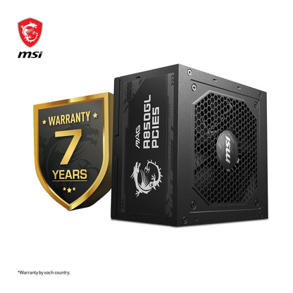 MSI MAG A850GL PCIE5 850W 80 Plus Gold SMPS Fully Modular ATX 3.0 Power Supply Unit - Black