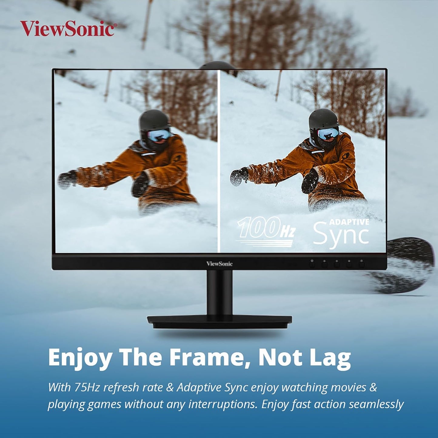 ViewSonic VA2209-H 22 Inch Full HD IPS 100Hz Adaptive Sync Flicker Free Eye-Care Technology Monitor