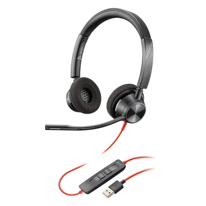 Poly Blackwire 3320 USB-A Microsoft Teams Certified Over Ear Stereo Wired Headset with Mic