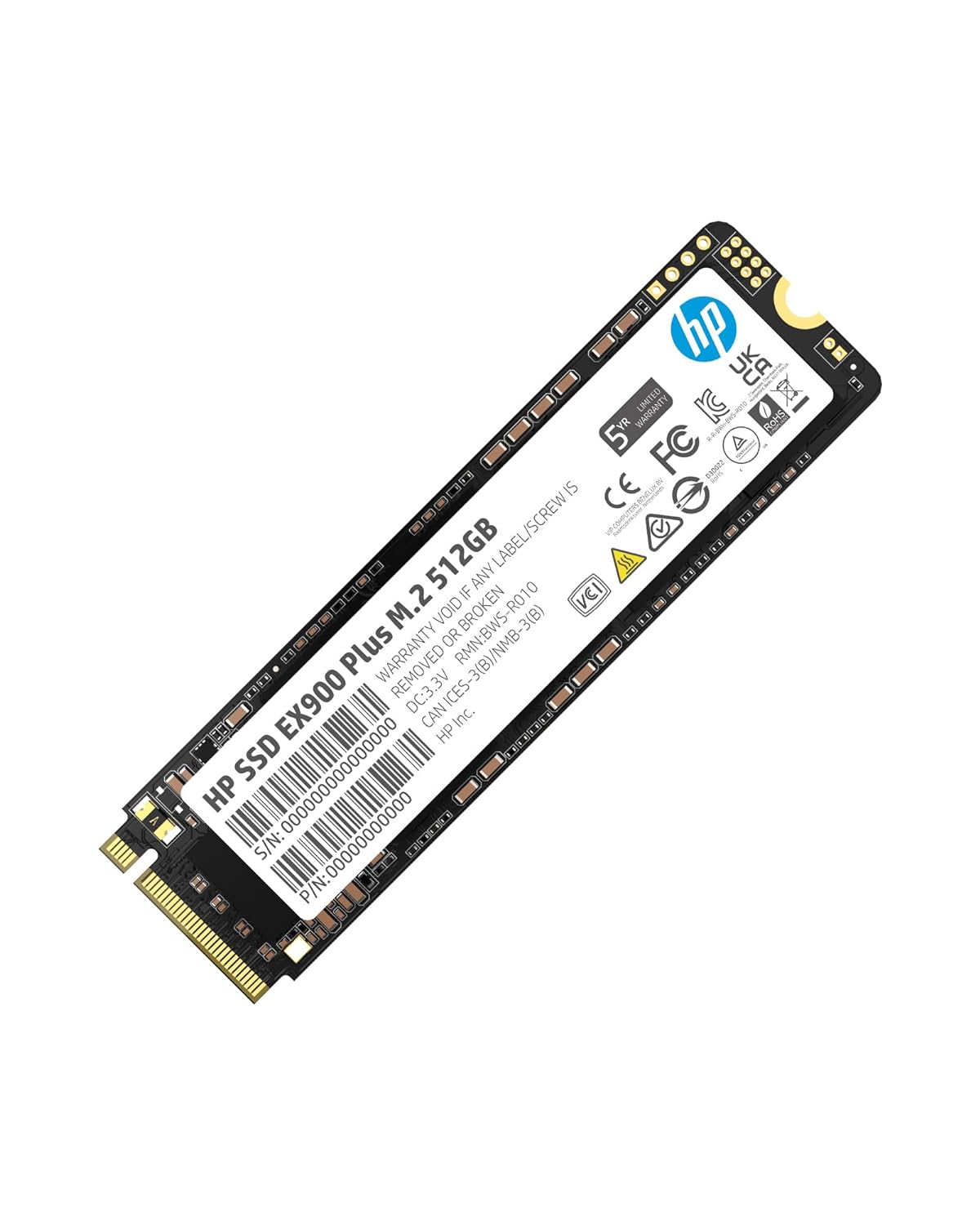 HP EX900 Plus 512GB NVMe PCIe Gen3 M.2 2280 3D NAND Internal SSD