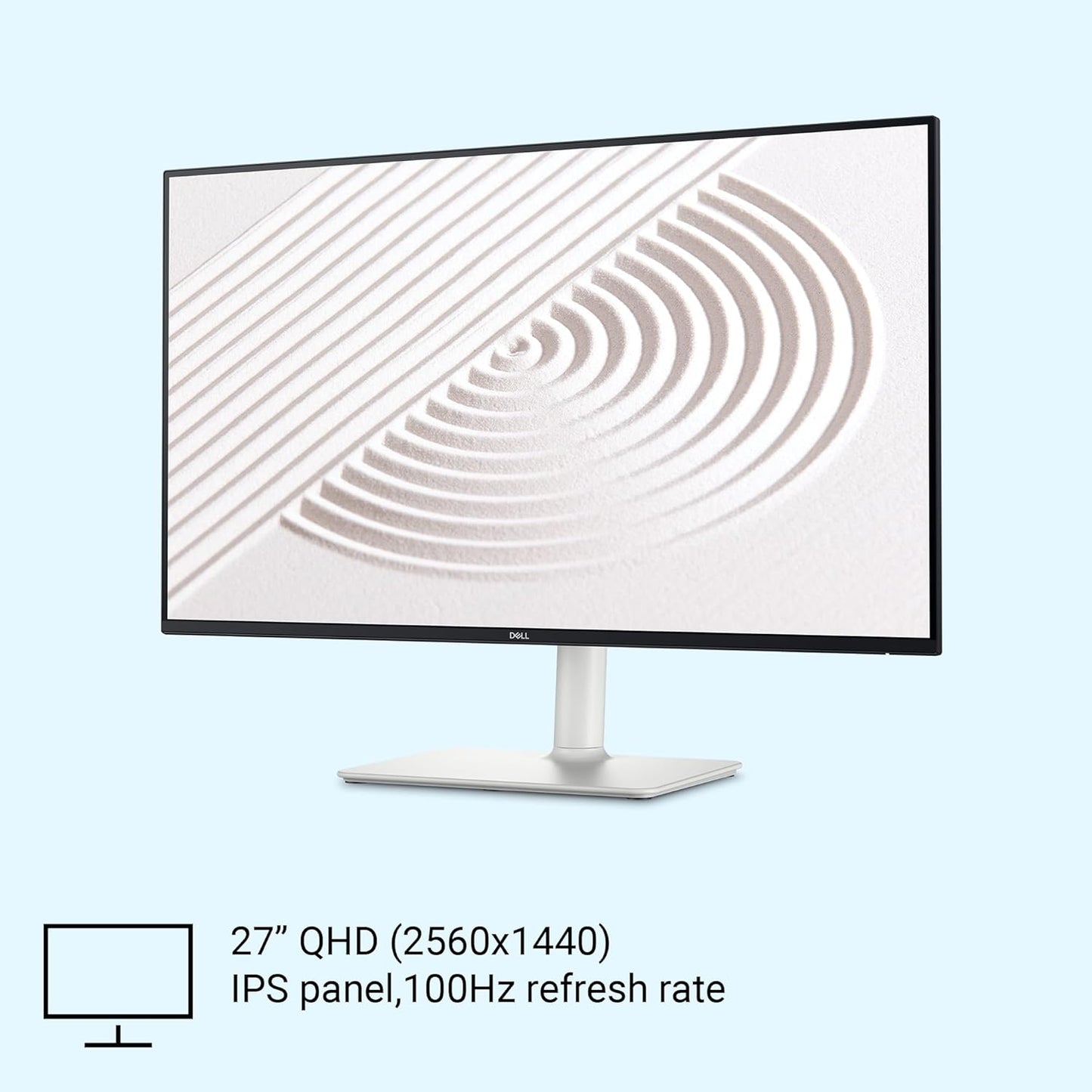 Dell S2725HS 27" 100Hz 1080p FHD Antiglare IPS Panel Computer Monitor with Dual Speakers - Silver