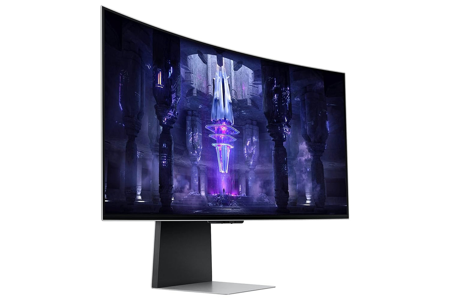 Samsung Odyssey BG850SW 34" 175Hz 1440p WQHD OLED Panel USB-C Curved Ultrawide Gaming Monitor with Speakers- Silver