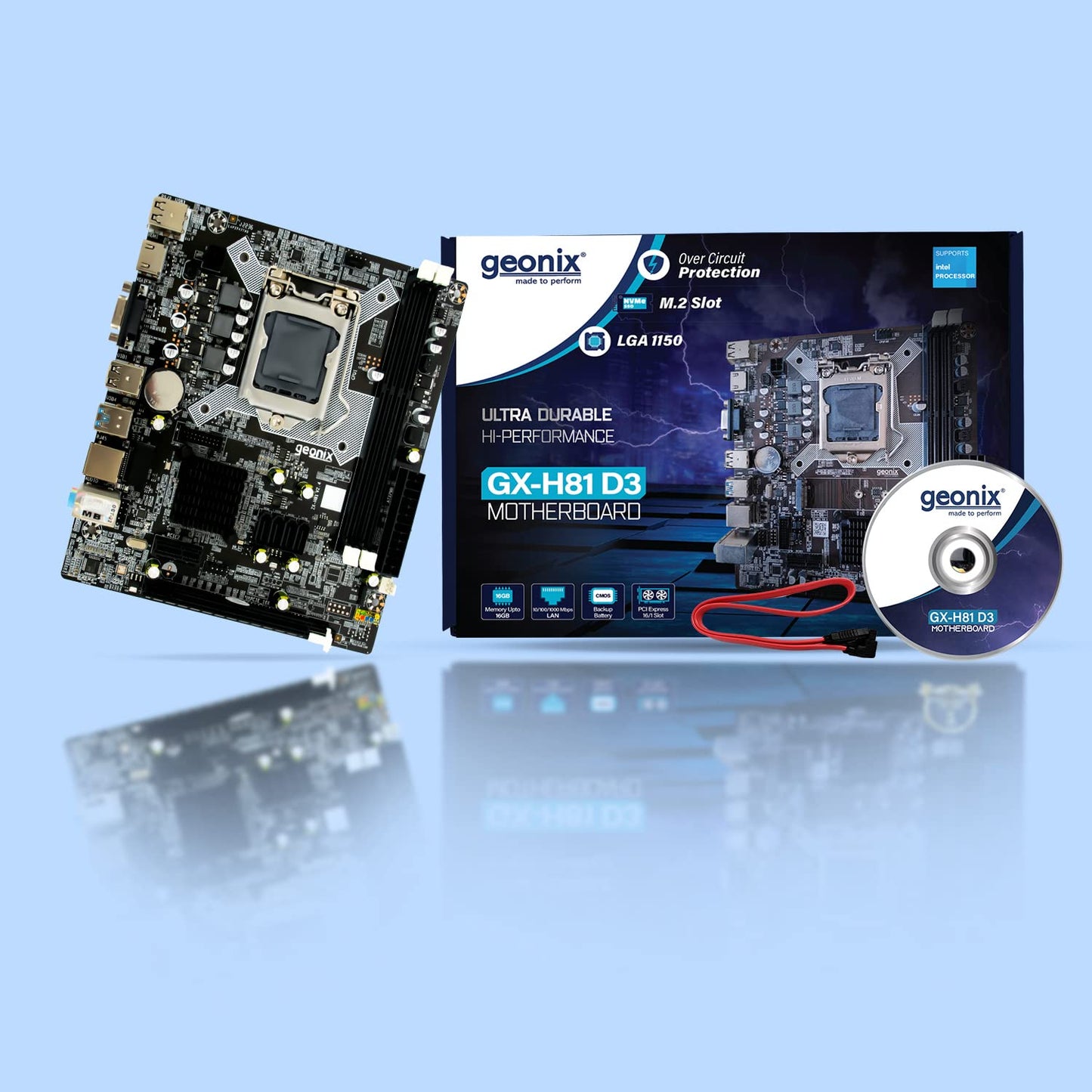 Geonix Intel H81 LGA1150 Socket DDR3 Motherboard Support 4th Gen With M.2 Slot