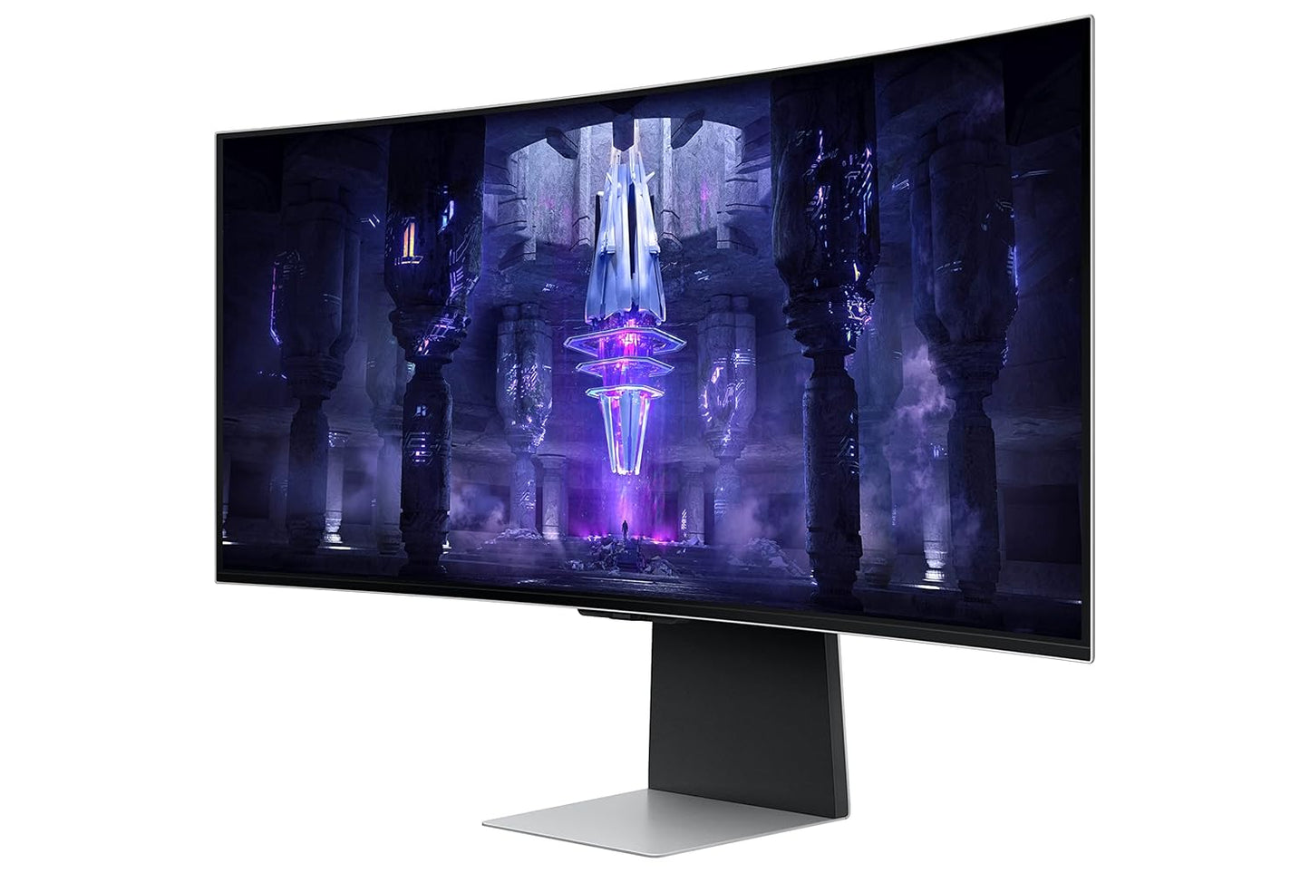 Samsung Odyssey BG850SW 34" 175Hz 1440p WQHD OLED Panel USB-C Curved Ultrawide Gaming Monitor with Speakers- Silver