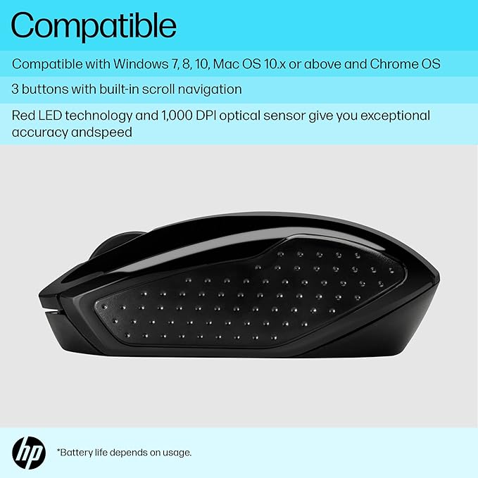 [RePacked] HP Wireless Optical Mouse 200 (Black)