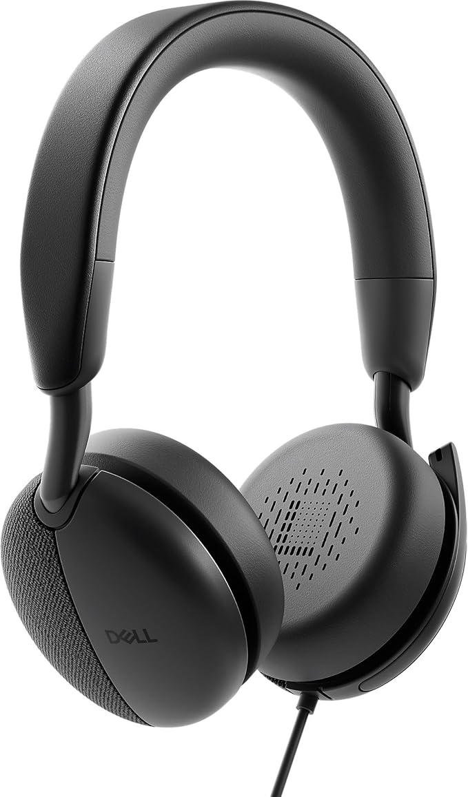 Dell Pro WH5024 Wired Leatherette Headband Active Noise Cancellation Headset with Microphone - Black